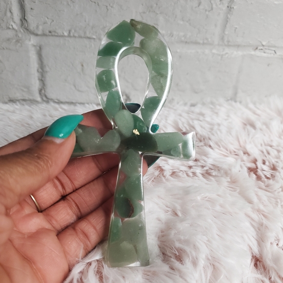 Aventurine resin ankh